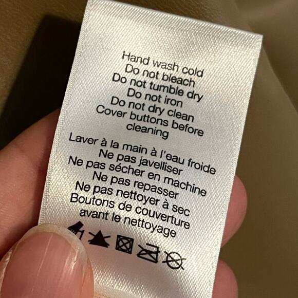 Veronica Beard NWT Beacon Faux Leather Dickey Jacket Khaki Vegan Leather 6 - Picture 9 of 12